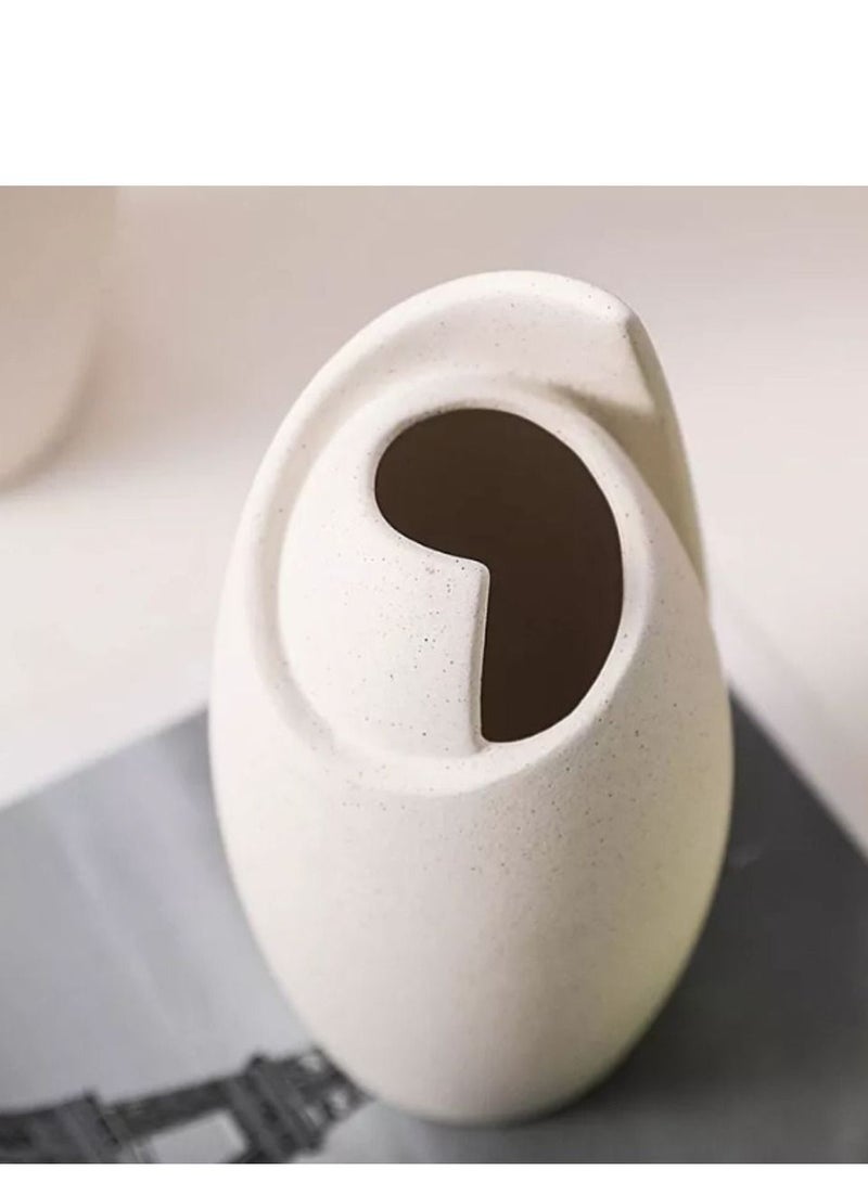 Set of 2 Ceramic Shell Vases | Nordic, Boho, Modern Minimalist Design Flower Vase for Elegant Home Décor | Living Room Centerpiece | for Flower Arrangements | Ideal Gift