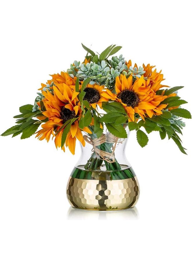 Decorative Flower Vase With Golden Honeycomb Multicolour one size cm