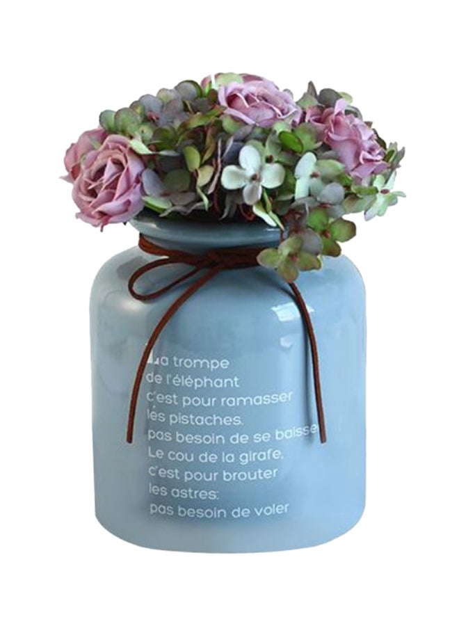 Ceramic Vase Blue/White 21 x 13.5cm
