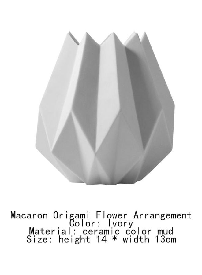 Decorative Flower Vase Ivory 14x13cm