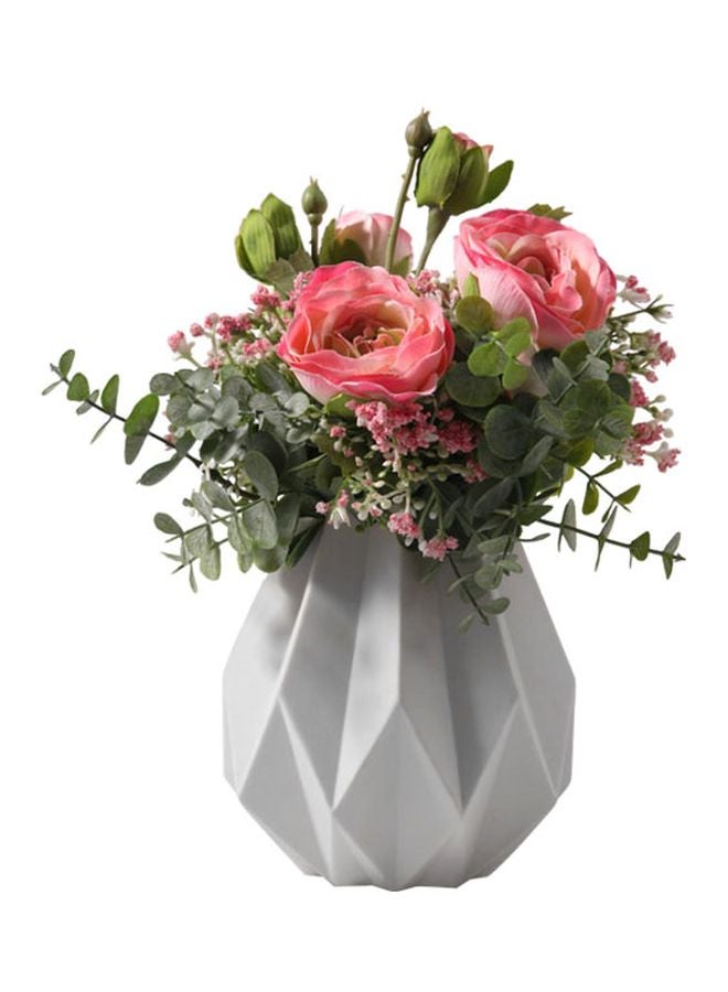 Decorative Flower Vase Ivory 14x13cm