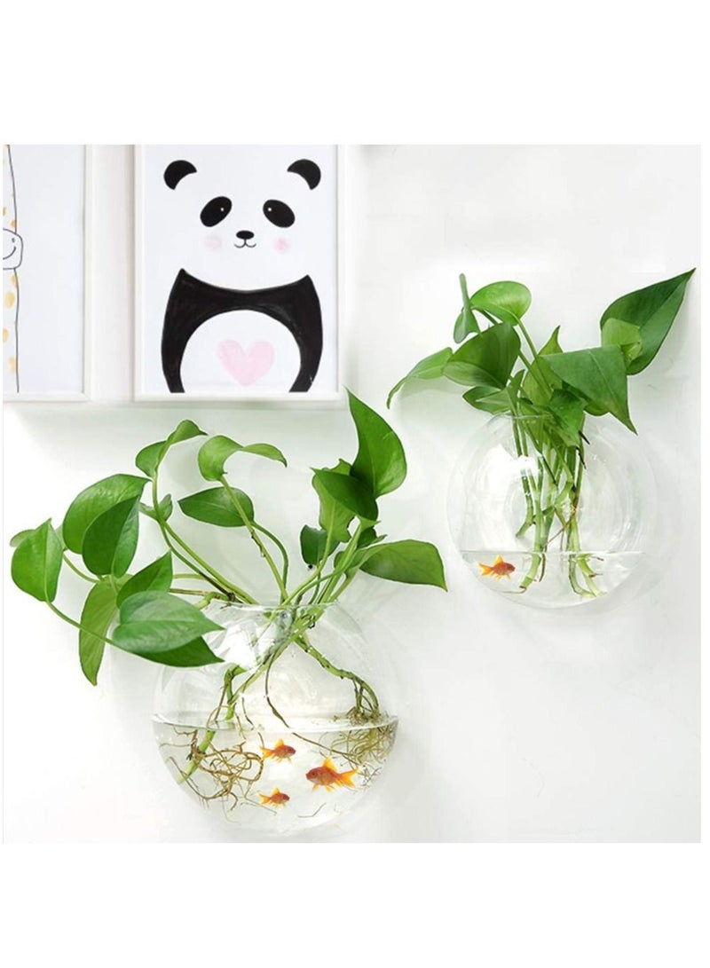 Set of 3 hanging acrylic fish plant tanks that are wall mounted Decorative Bowls for Accentuating Indoor Plants
