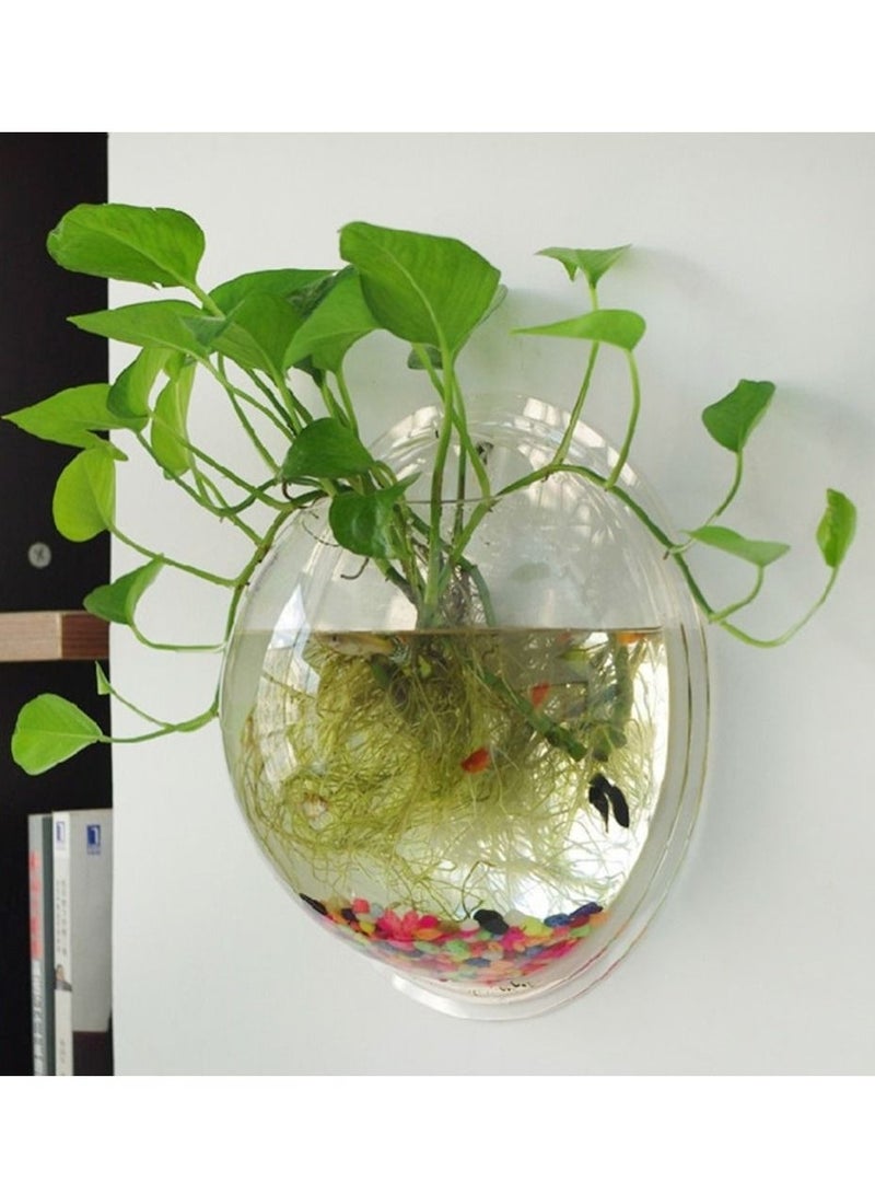 Set of 3 hanging acrylic fish plant tanks that are wall mounted Decorative Bowls for Accentuating Indoor Plants