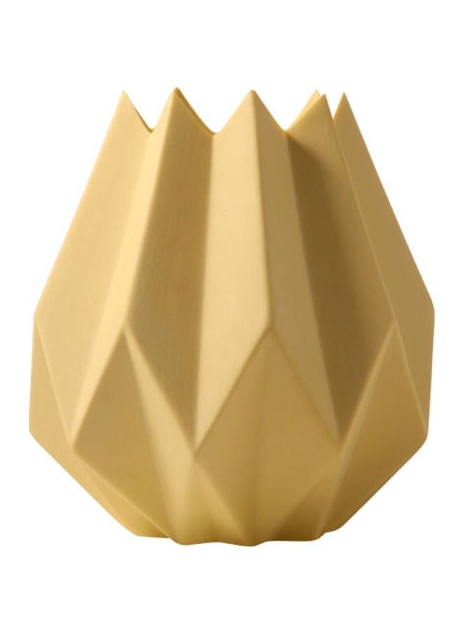 Decorative Flower Vase Mustard Yellow 14x13cm