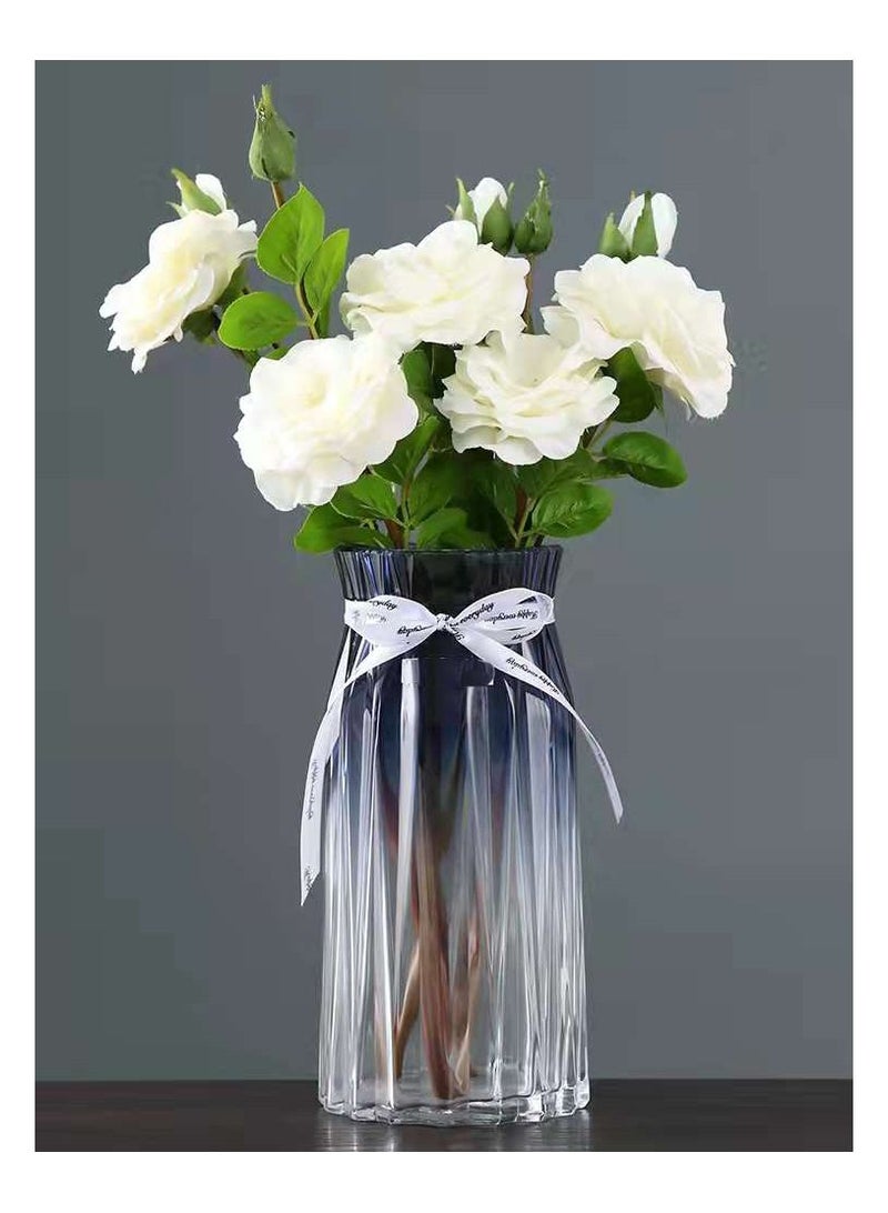 Crystal Flower Glass Vase Cute Clear Bud Vase Decorative Roman Bottle For Home Decor Living Room Centerpieces