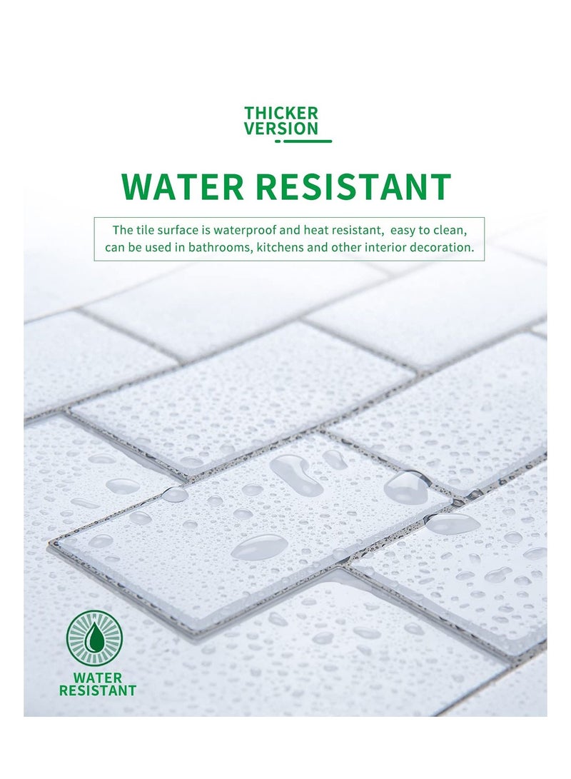 10-Sheet Peel and Stick Tile for Kitchen Backsplash 12x12 inches Off White Subway Tile with Grey Grout