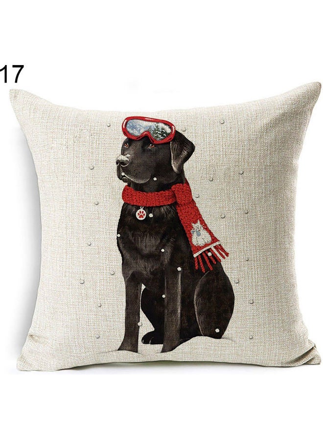 Dog Printed Cushion Cover Multicolour 45x45cm