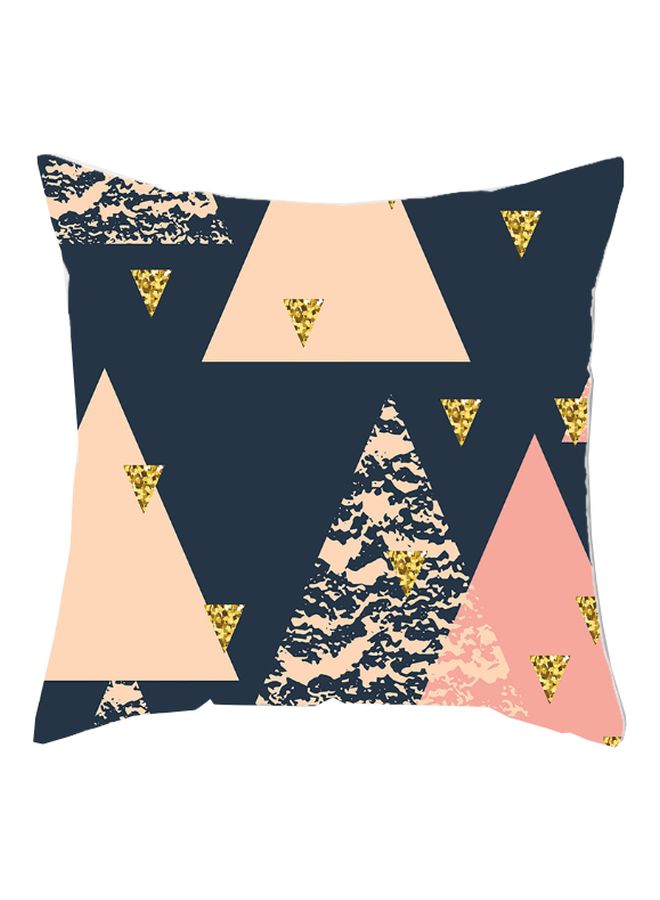Geometric Pattern Cushion Cover Blue/Pink/Beige