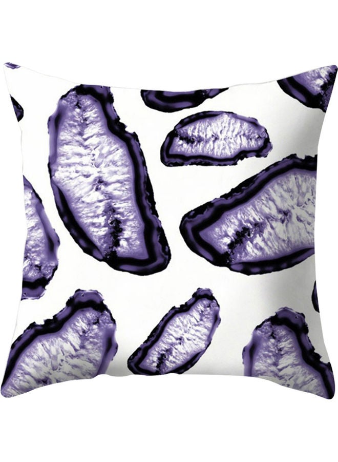 Decorative Pillow Cover White/Purple 45x45cm