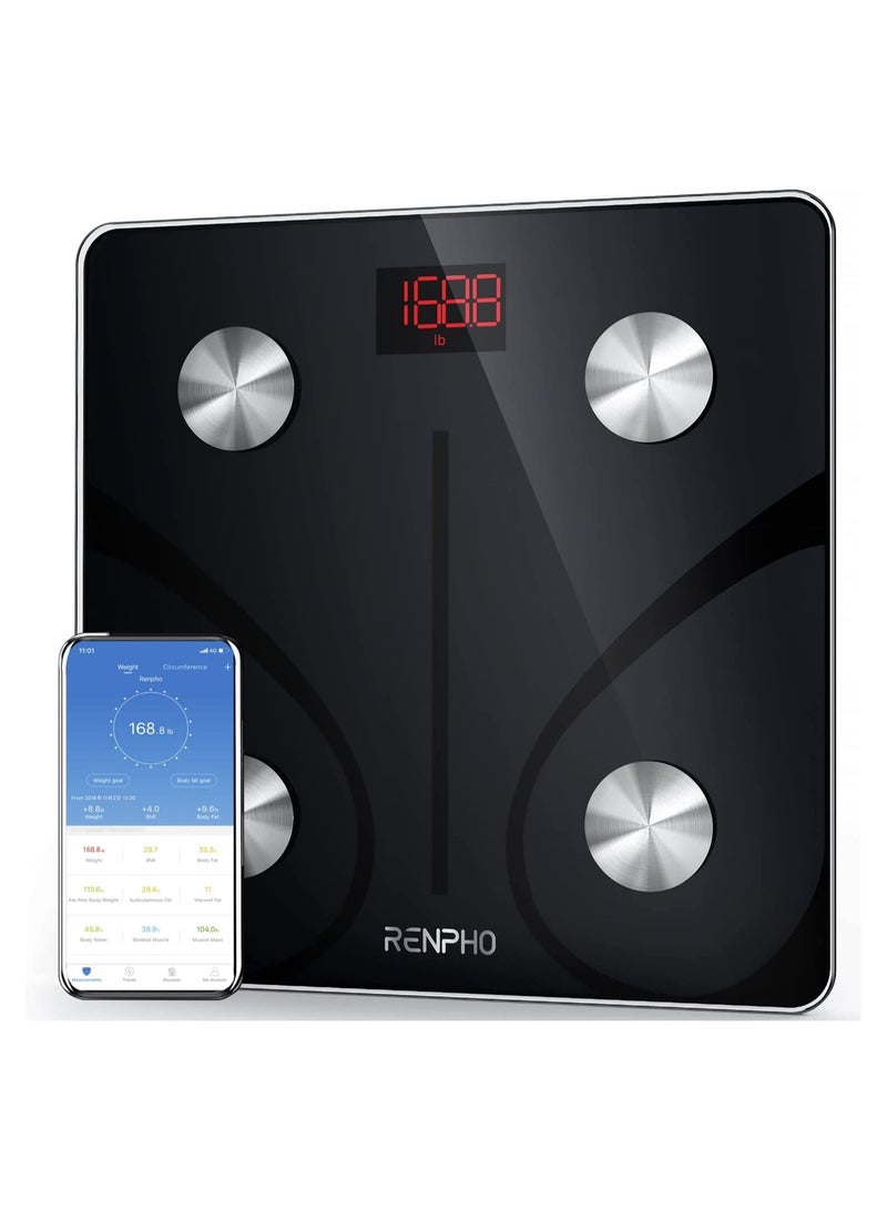Smart Scale For Body Weight Health Analyzer With Smart App 4 High Sensitive Electrodes 13 Body Composition - Black