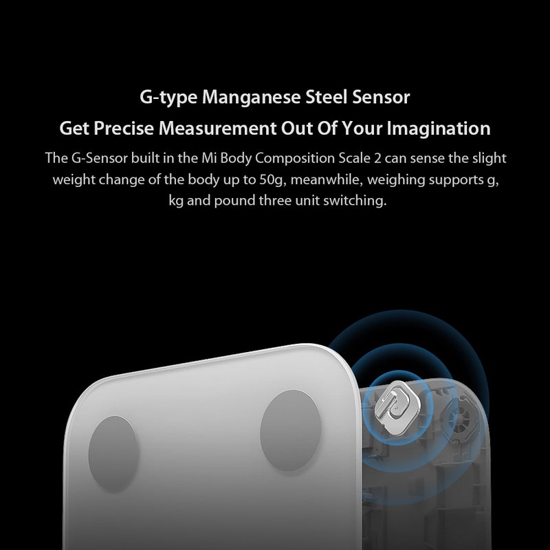 MI  body composition Scale 2  Test LED Digital Display  White 300x300x22millimeter