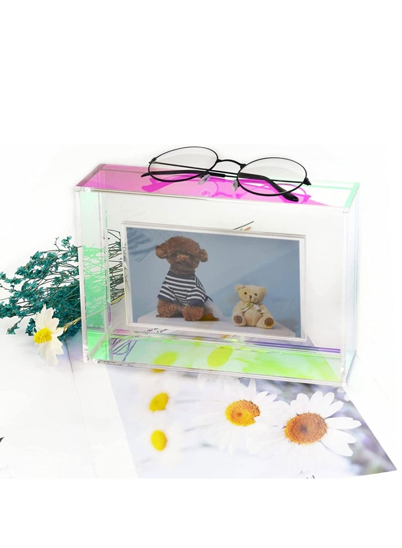 Acrylic Photo Frame 22 x 17 cm (8.7 x 6.7 inch), Double Sided Picture Frame with Magnetic, Clear Frameless Desktop Photo Block