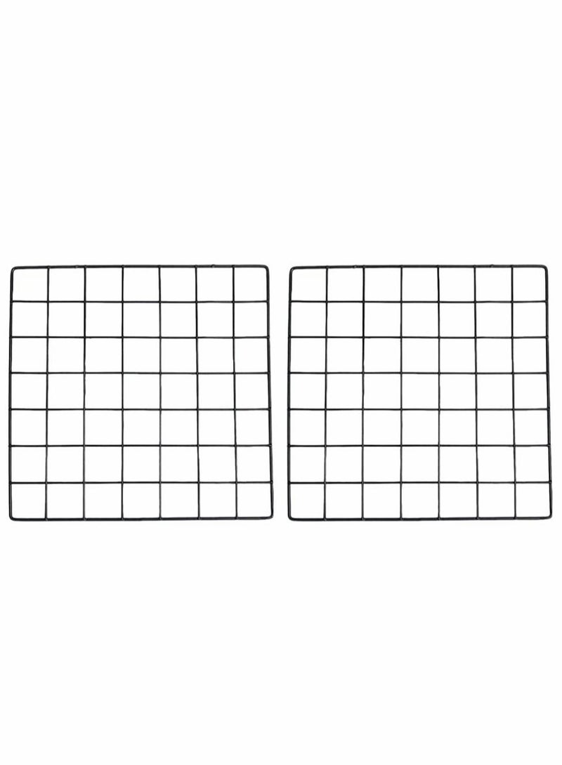 2Pcs Wall Grid Photo Display Panel, Picture Memo Note Wall Mount Grid Holder, Ins Art Display PhotoWall, Wire Frame Photo Display Organizer