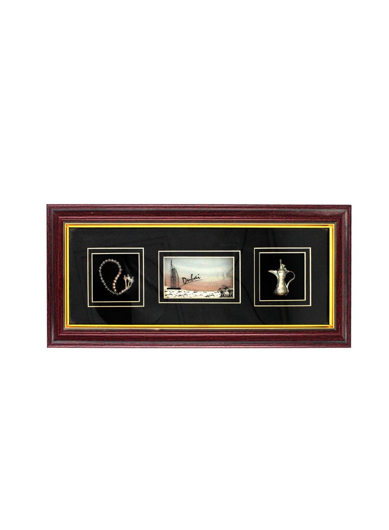 HANDMADE 2 DIFFERENT SILVER DUBAI SOUVENIRS AND EMIRATES SANDS FRAME 14.5X6.5INCHES-ONLINE012