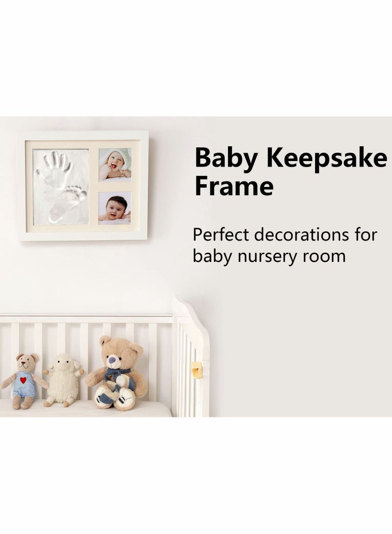 Footprint Handprint Kit Baby Photo Frame Clay for Newborn Girls and Boys Shower Gifts Registry New Parents Gift Perfect Memory Nursery Room Decoration