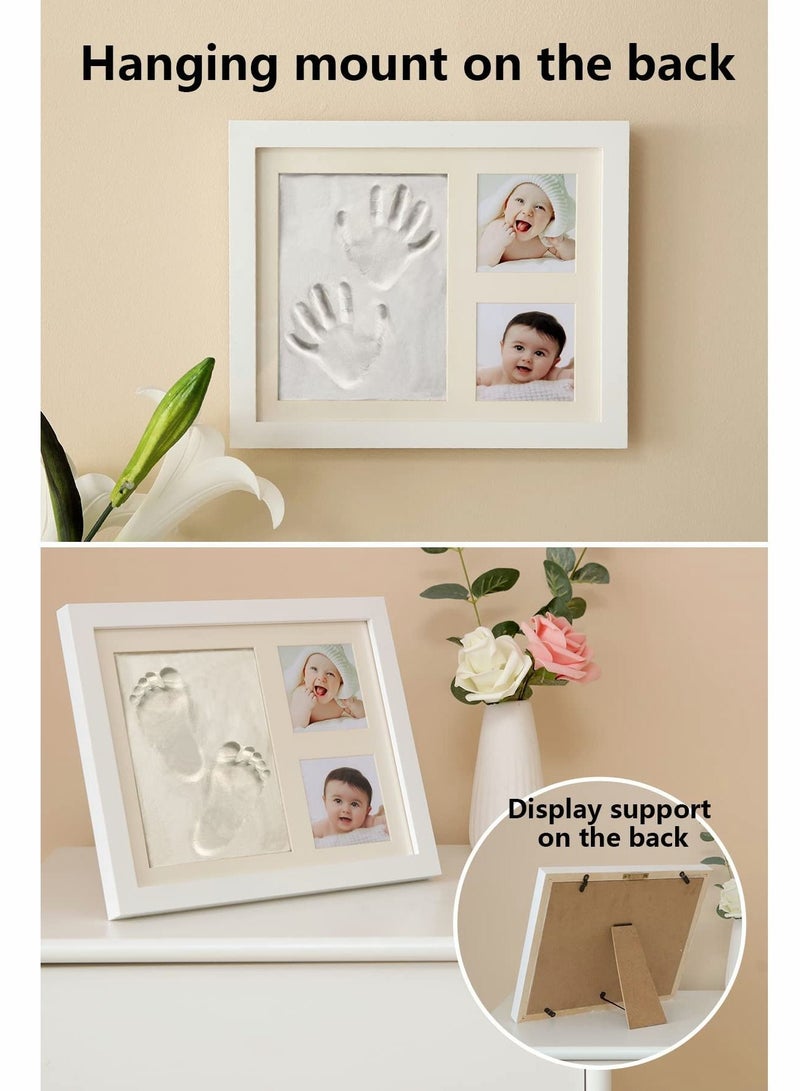 Footprint Handprint Kit Baby Photo Frame Clay for Newborn Girls and Boys Shower Gifts Registry New Parents Gift Perfect Memory Nursery Room Decoration