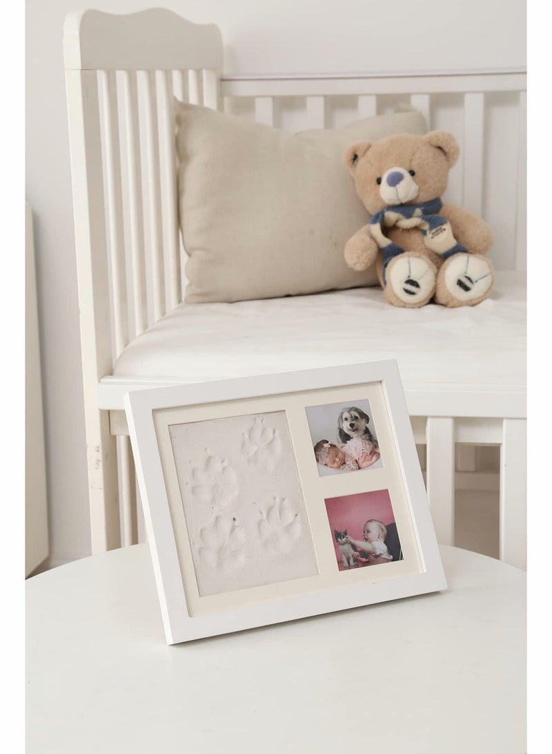 Footprint Handprint Kit Baby Photo Frame Clay for Newborn Girls and Boys Shower Gifts Registry New Parents Gift Perfect Memory Nursery Room Decoration