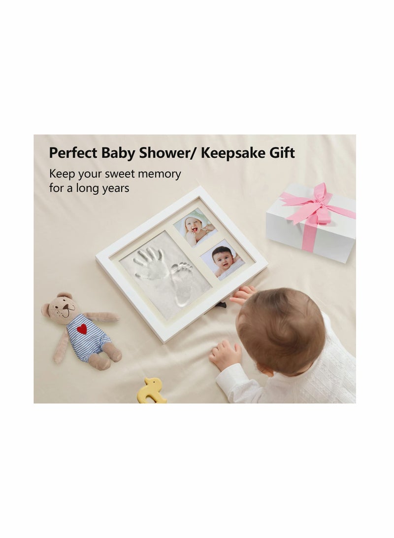 Footprint Handprint Kit Baby Photo Frame Clay for Newborn Girls and Boys Shower Gifts Registry New Parents Gift Perfect Memory Nursery Room Decoration
