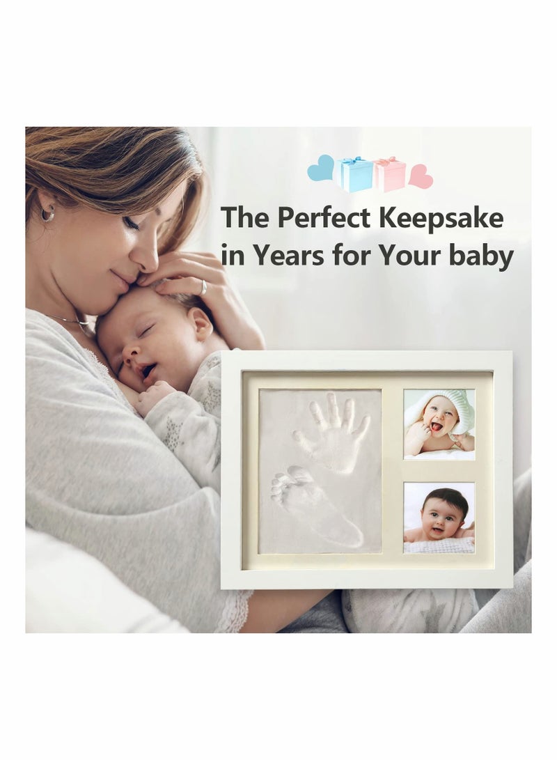 Footprint Handprint Kit Baby Photo Frame Clay for Newborn Girls and Boys Shower Gifts Registry New Parents Gift Perfect Memory Nursery Room Decoration