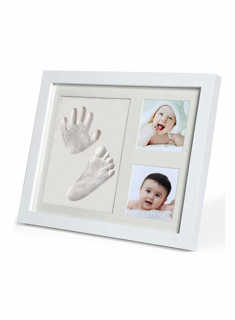 Footprint Handprint Kit Baby Photo Frame Clay for Newborn Girls and Boys Shower Gifts Registry New Parents Gift Perfect Memory Nursery Room Decoration
