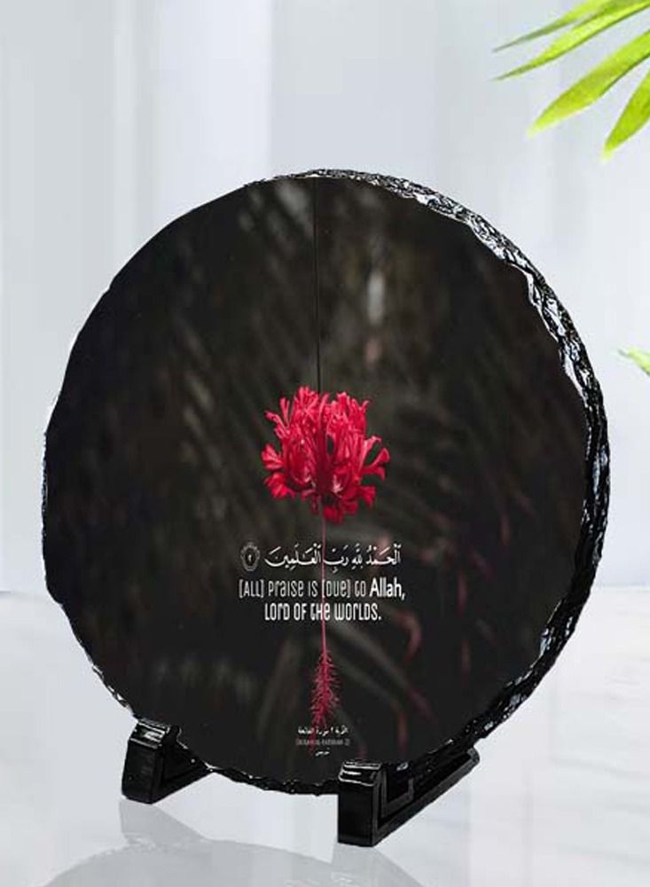 Protective Printed Round Shape Marble Photo Frame for Table Top