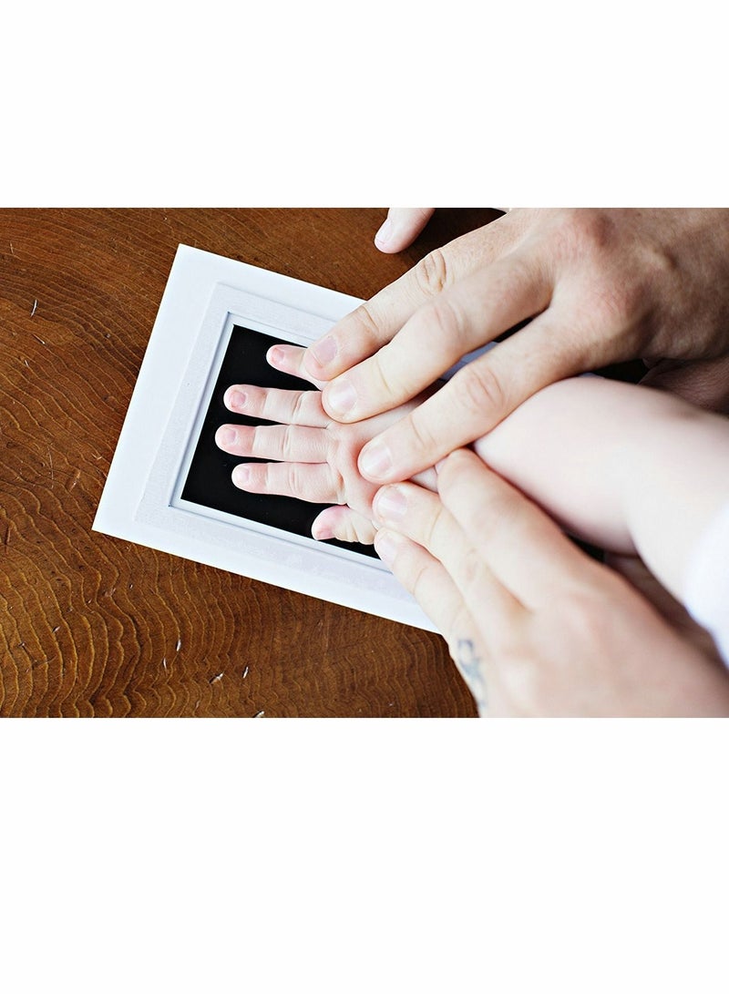 Baby Handprint and Footprint Kit, Baby Picture Frame with Ink, 3 Window No-Fold Square Photo Frame