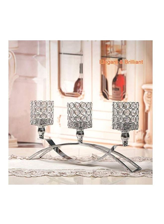 3-Piece Candle Holder Silver 42x22centimeter