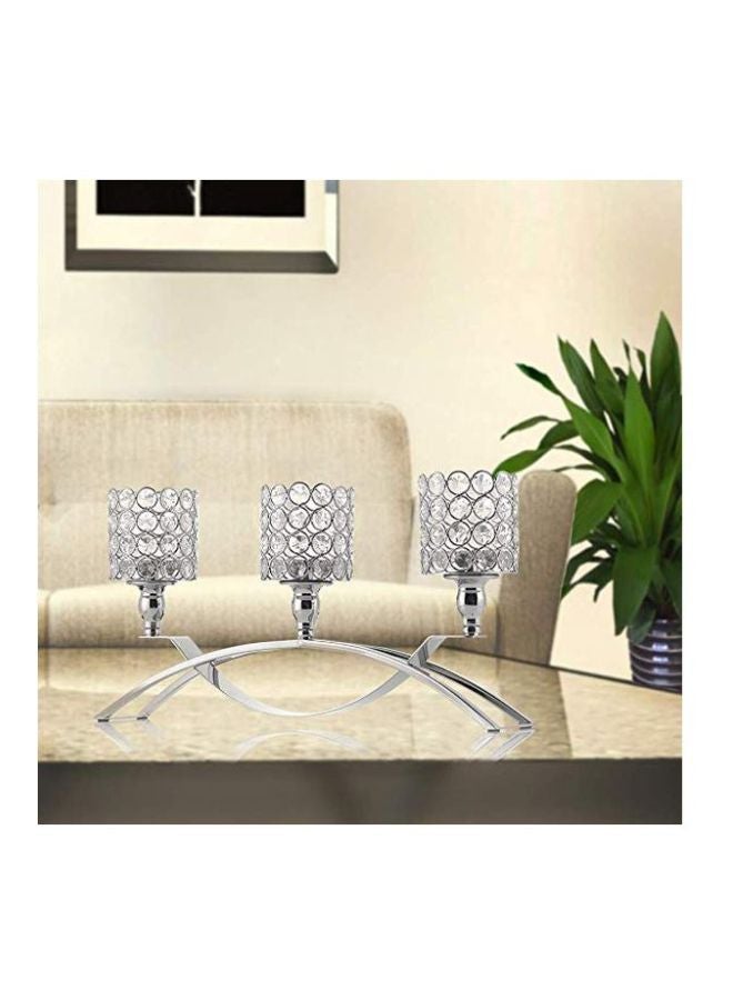 3-Piece Candle Holder Silver 42x22centimeter