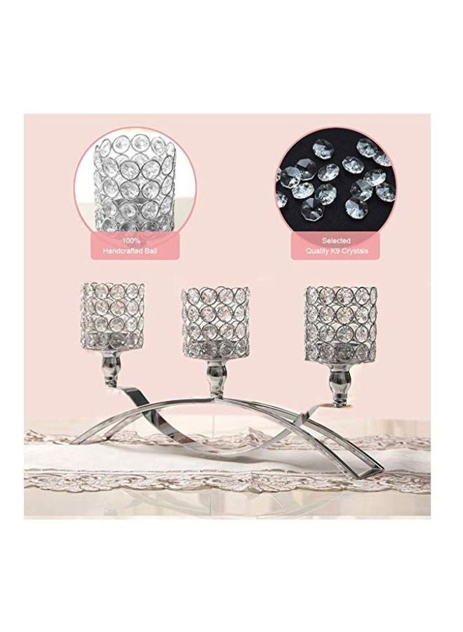 3-Piece Candle Holder Silver 42x22centimeter