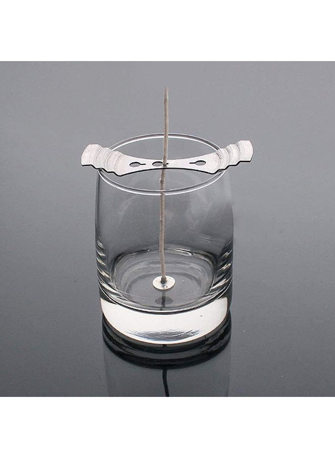 8-Piece Candle Wick Holder Set Silver One Size