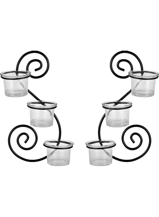 2-Piece Wall Candle Holder Black One Size