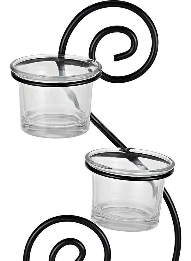 2-Piece Wall Candle Holder Black One Size