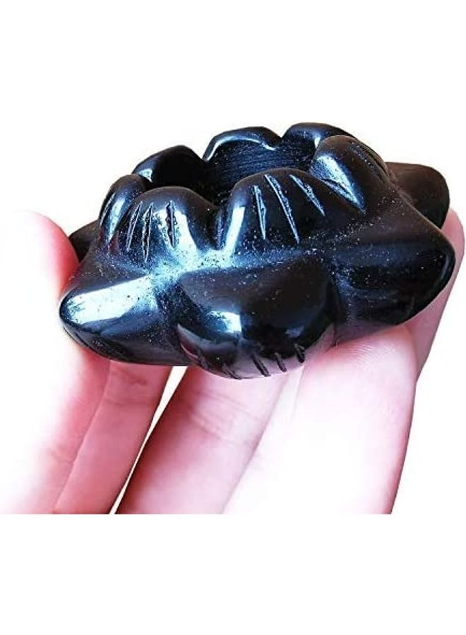 Lotus Flower Carved Candle Holder Black One Size
