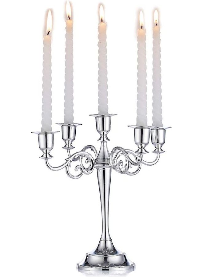 Decorative Candle Holder Silver 27cm