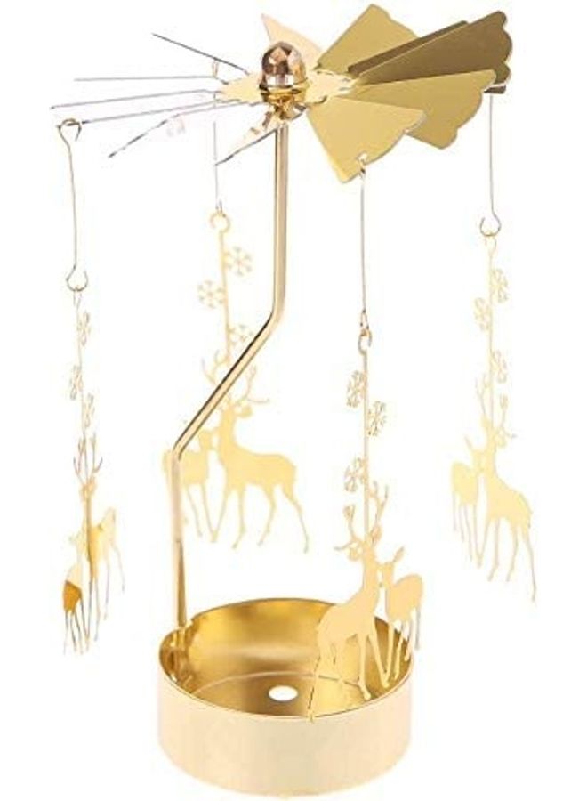 Metal Spinning Candle Holder Gold One Size