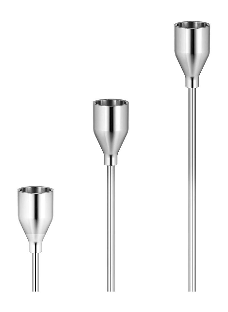 Set of 3 Silver Taper Candlestick Holders | elegant decorative for dinner party wedding good gift