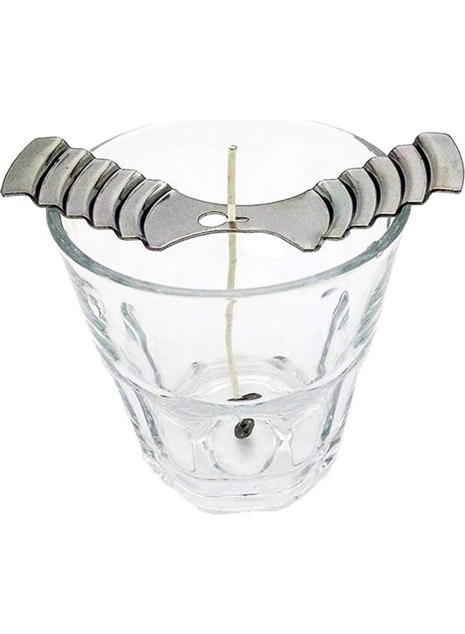 8-Pieces Metal Candle Wick Centering Devices Silver One Size