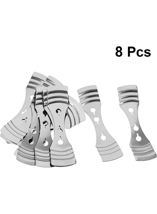 8-Pieces Metal Candle Wick Centering Devices Silver One Size