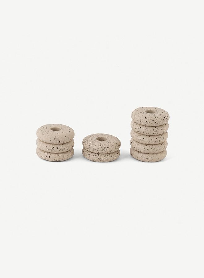 Cesila Candle Holder Beige Set of 3 Pieces