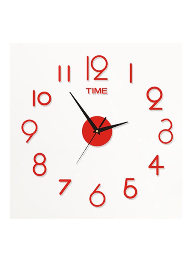 DIY Acrylic Wall Clock Sticker Red 15x10x4cm