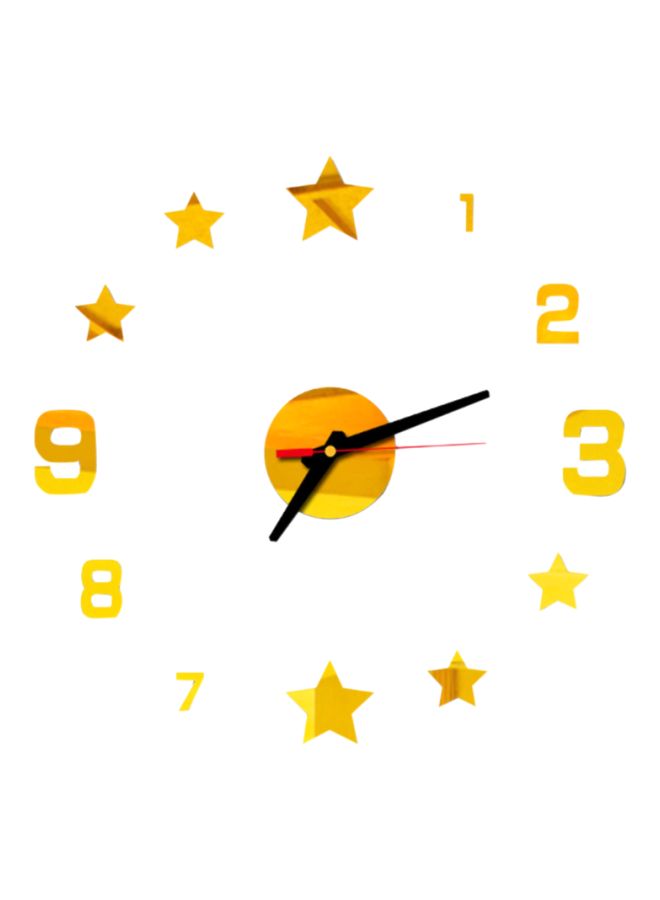 Star Themed Wall Clock Gold 14x10x4cm