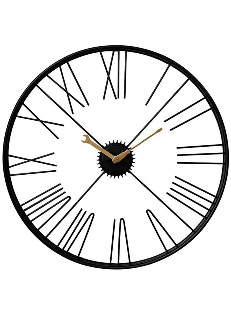Fashion Design Metal Wall Clock For Home Hall  Office Decoration Black 60cm
