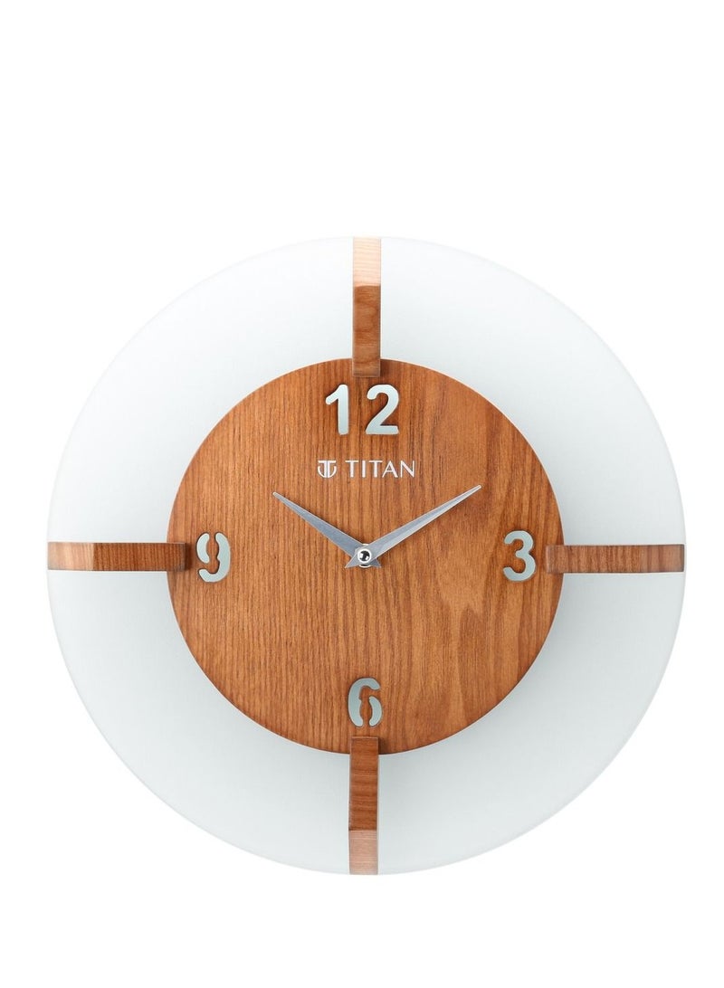 Wood & Glass Fusion Wall Clock - 32 cm x 32 cm (Medium)