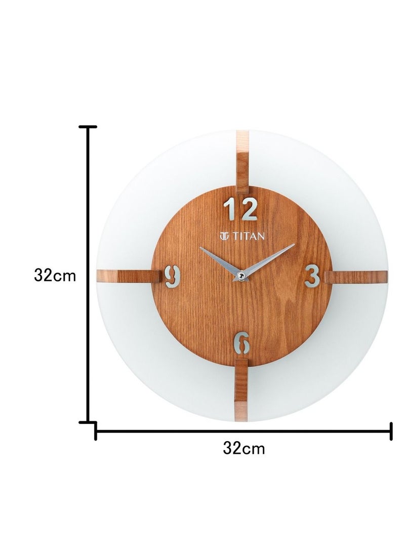 Wood & Glass Fusion Wall Clock - 32 cm x 32 cm (Medium)
