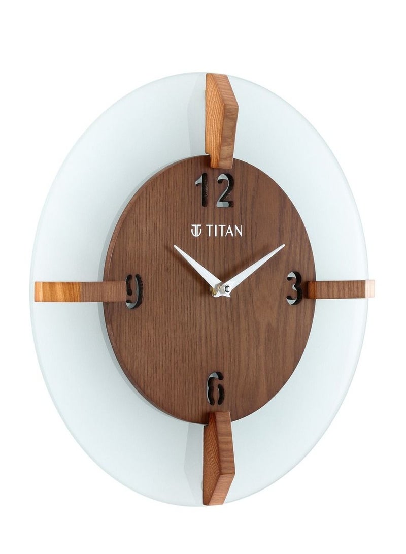 Wood & Glass Fusion Wall Clock - 32 cm x 32 cm (Medium)