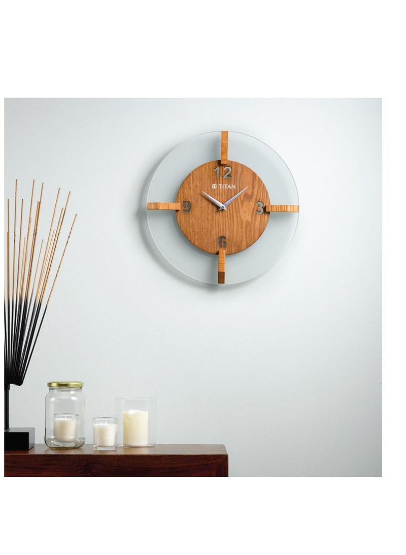 Wood & Glass Fusion Wall Clock - 32 cm x 32 cm (Medium)