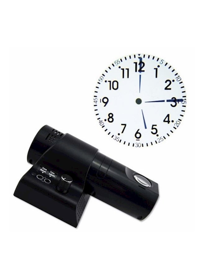 Home Office Decoration Led Wall Projection Clock Black/White