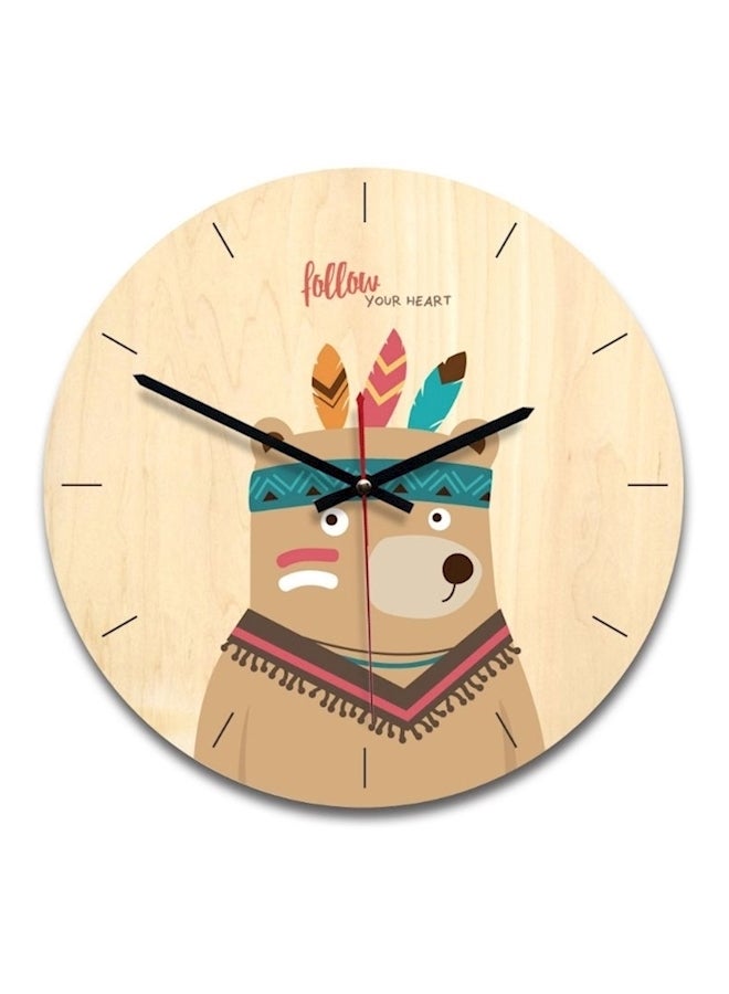 Wooden Creative Wall Clock Multicolour 11inch