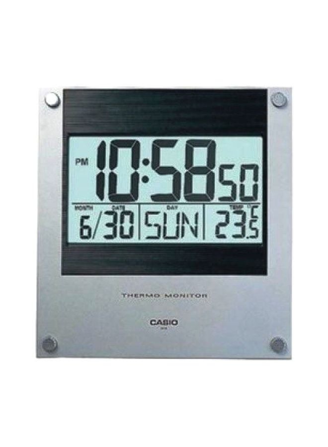 LED Digital Wall Clock Silver/Black/Grey 22 x 23.5cm