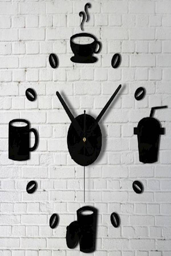 3D Elegant Wall Clock for Kitchens with Cup Design 120grams
